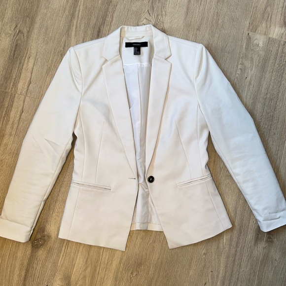 F21 Cream Structured Blazer - Picture 1 of 1